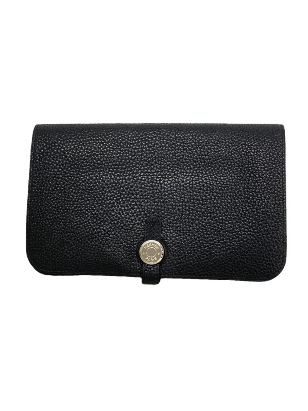 Hermes Wallet Dogon GM Togo Black Silver